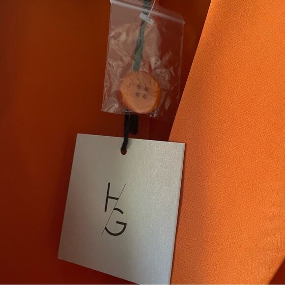 Happily Grey Blazer single button Coat NWT burnt orange faux pockets - Picture 5 of 8